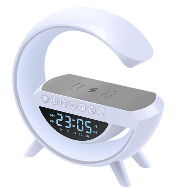 LED Wireless Charger With Bluetooth Speaker And Alarm Clock 1