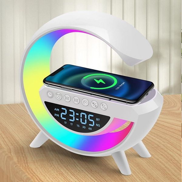 LED Wireless Charger With Bluetooth Speaker And Alarm Clock 2