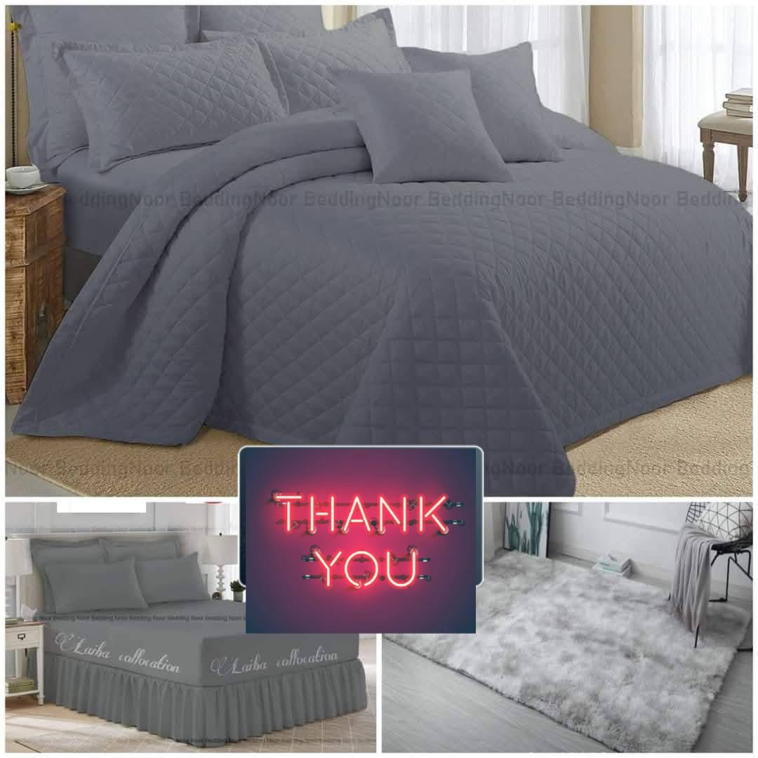 15-Piece Quilted Comforter Combo Set Grey