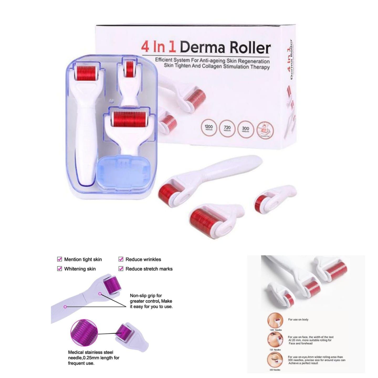 4 in 1 Derma Roller Set