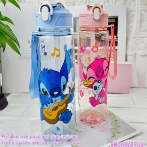 800ml Stitch Water Bottles - Plastic