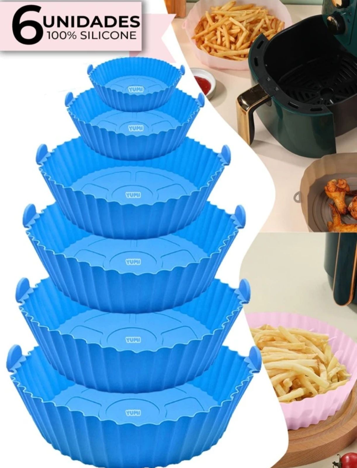 6PC Silicon Airfryer Liner Set 3