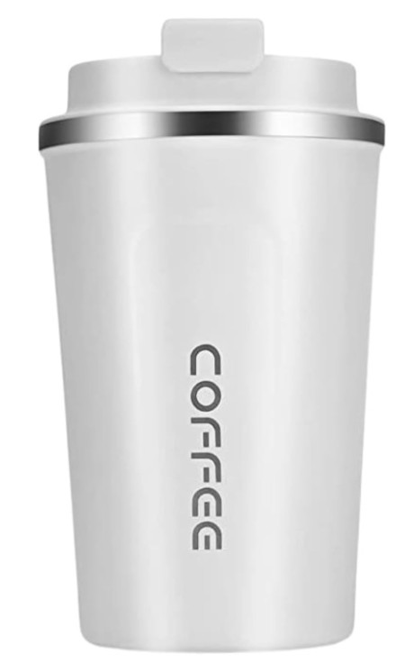 Stainless Steel Double Wall Thermal Insulated Travel Flask -White