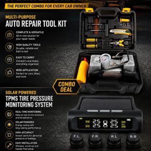 Car Emergency Kit & Tyre Pressure Monitor System Combo