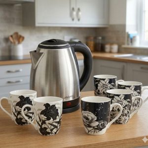 2L Stainless Steel Kettle with Cups