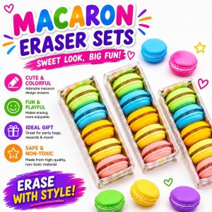 Macaroon Eraser Set