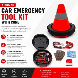 Car Emergency Tool Kit with Cone