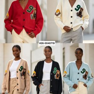 Teddy Patch Knitted Cardigan