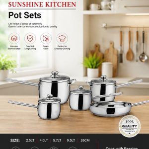 Sunshine Kitchen Stainless Steel Pot Set