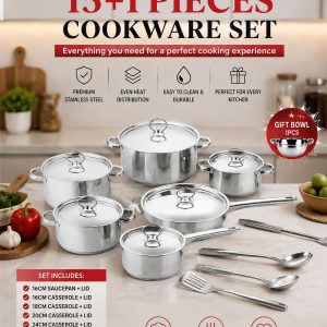 DIYIDA 15+1 Piece Cookware Set
