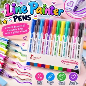12pc Metallic Outline Markers